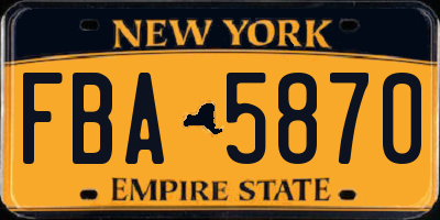 NY license plate FBA5870