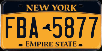 NY license plate FBA5877