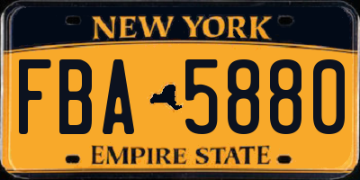 NY license plate FBA5880