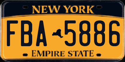 NY license plate FBA5886