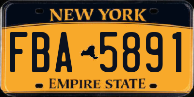 NY license plate FBA5891