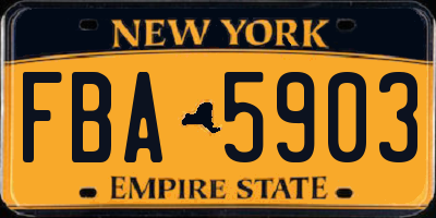 NY license plate FBA5903