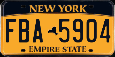 NY license plate FBA5904