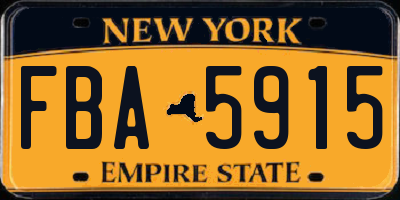 NY license plate FBA5915