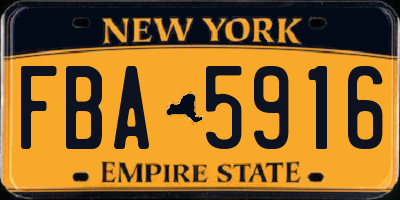NY license plate FBA5916