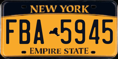 NY license plate FBA5945
