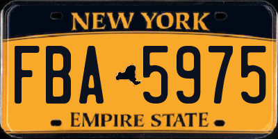 NY license plate FBA5975