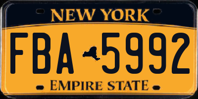 NY license plate FBA5992
