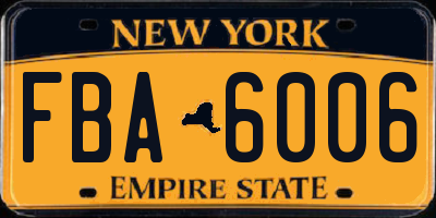 NY license plate FBA6006