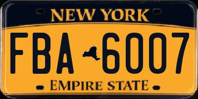 NY license plate FBA6007