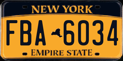 NY license plate FBA6034