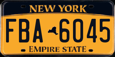 NY license plate FBA6045