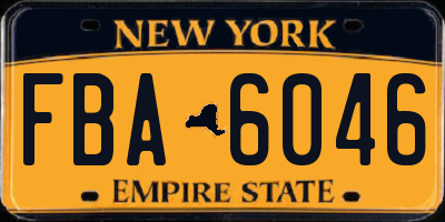 NY license plate FBA6046
