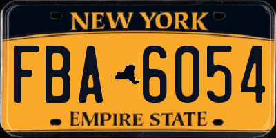 NY license plate FBA6054
