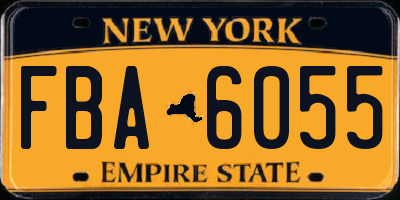 NY license plate FBA6055