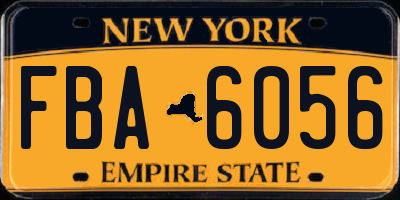 NY license plate FBA6056