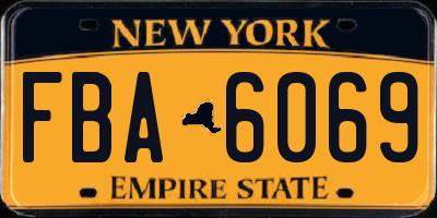 NY license plate FBA6069