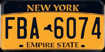 NY license plate FBA6074