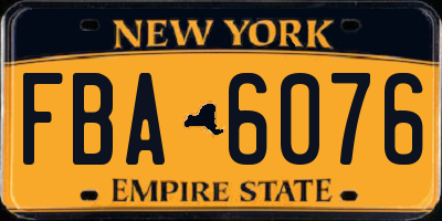 NY license plate FBA6076