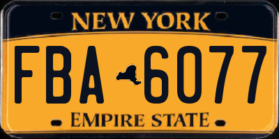 NY license plate FBA6077