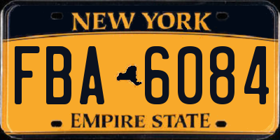 NY license plate FBA6084