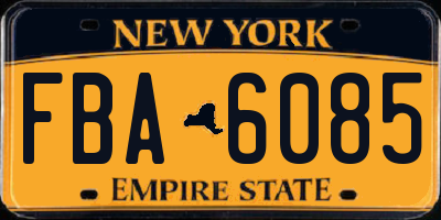 NY license plate FBA6085