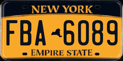 NY license plate FBA6089