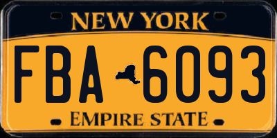 NY license plate FBA6093