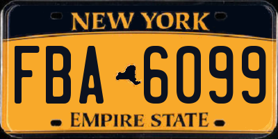 NY license plate FBA6099
