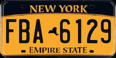 NY license plate FBA6129