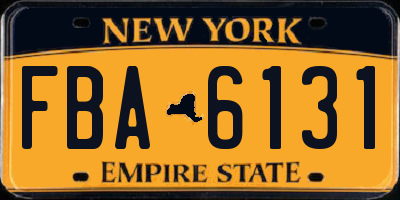 NY license plate FBA6131