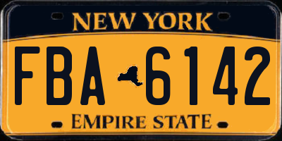 NY license plate FBA6142