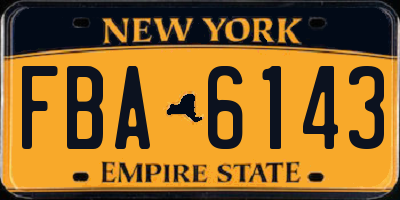 NY license plate FBA6143