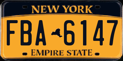 NY license plate FBA6147