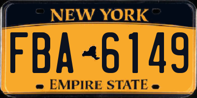 NY license plate FBA6149