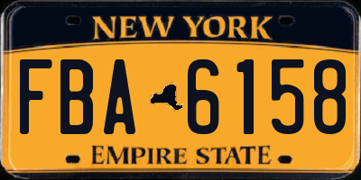 NY license plate FBA6158