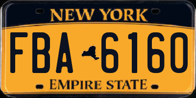 NY license plate FBA6160