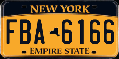 NY license plate FBA6166