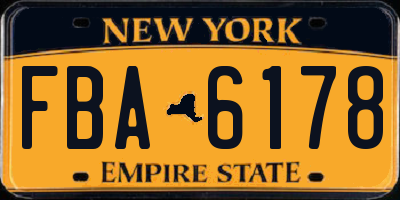 NY license plate FBA6178