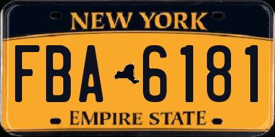 NY license plate FBA6181