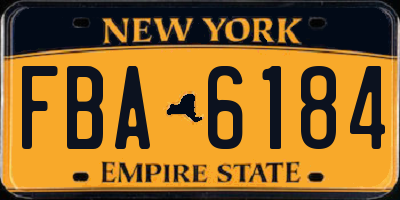 NY license plate FBA6184