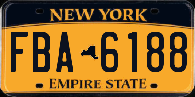 NY license plate FBA6188