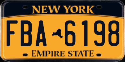 NY license plate FBA6198