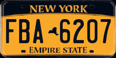 NY license plate FBA6207