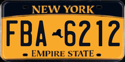 NY license plate FBA6212