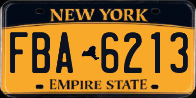 NY license plate FBA6213