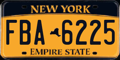 NY license plate FBA6225