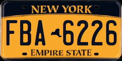 NY license plate FBA6226