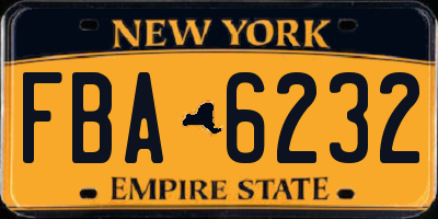 NY license plate FBA6232
