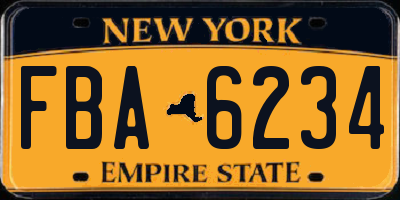 NY license plate FBA6234